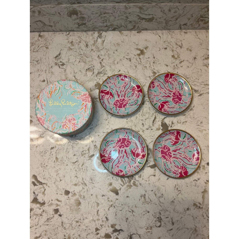 Lilly Pulitzer coaster 4 pack jellies be jammin print
